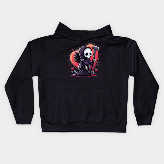 Valentine Grim Reaper Kids Hoodie by pako-valor